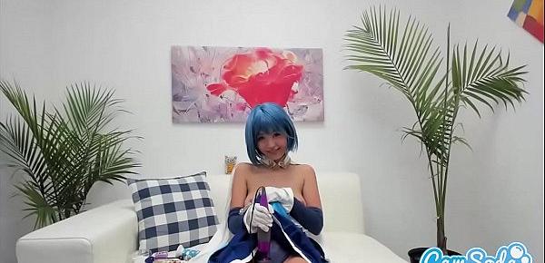  Marica Hase in Sayaka Miki Cosplay Masturbation